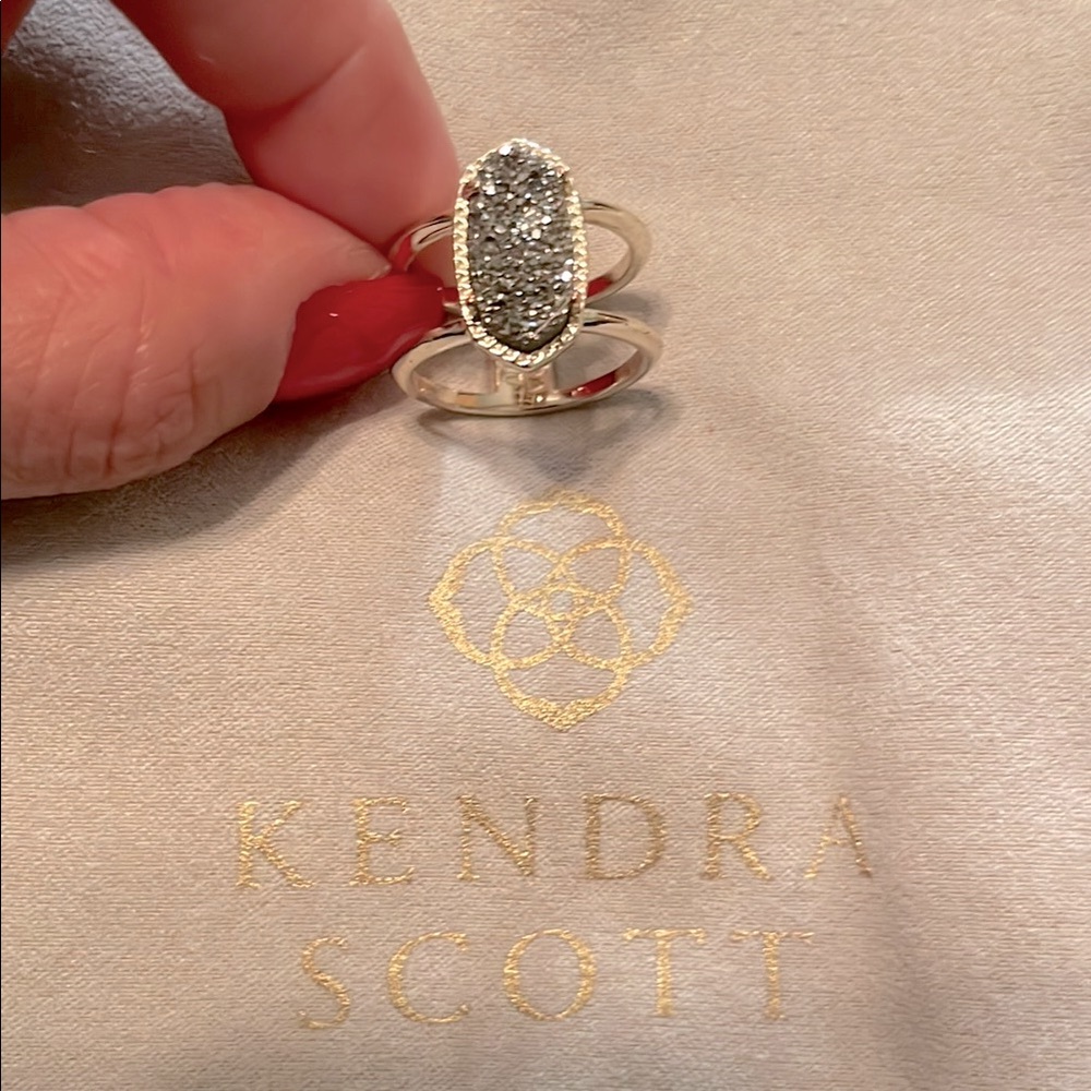 Kendra Scott Silver and Pewter Druzy Ring